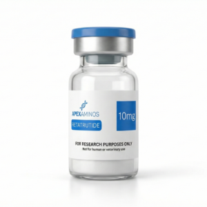 Home Retatrutide 10mg lyophilized peptide vials from Apex Aminos Canada.